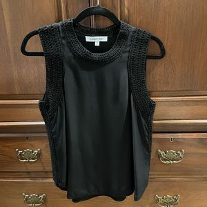 Elizabeth and James silk tank with crochet details